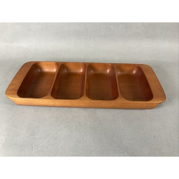 Vintage Kromex Rosewood Divided Serving Tray Made in USA - Picture 1 of 3